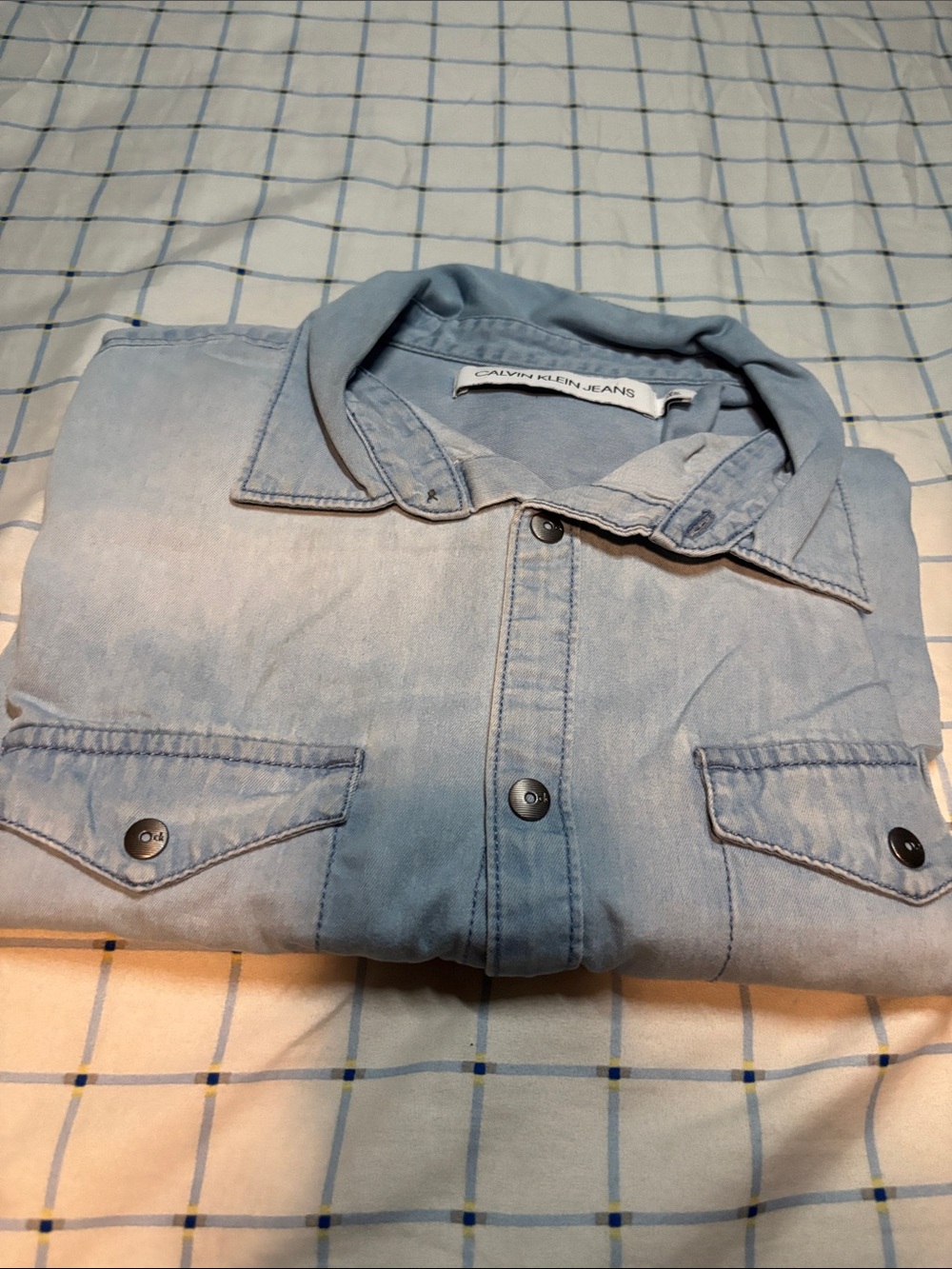 Calvin Klein Jeans Light Wash Denim Shirt Jacket